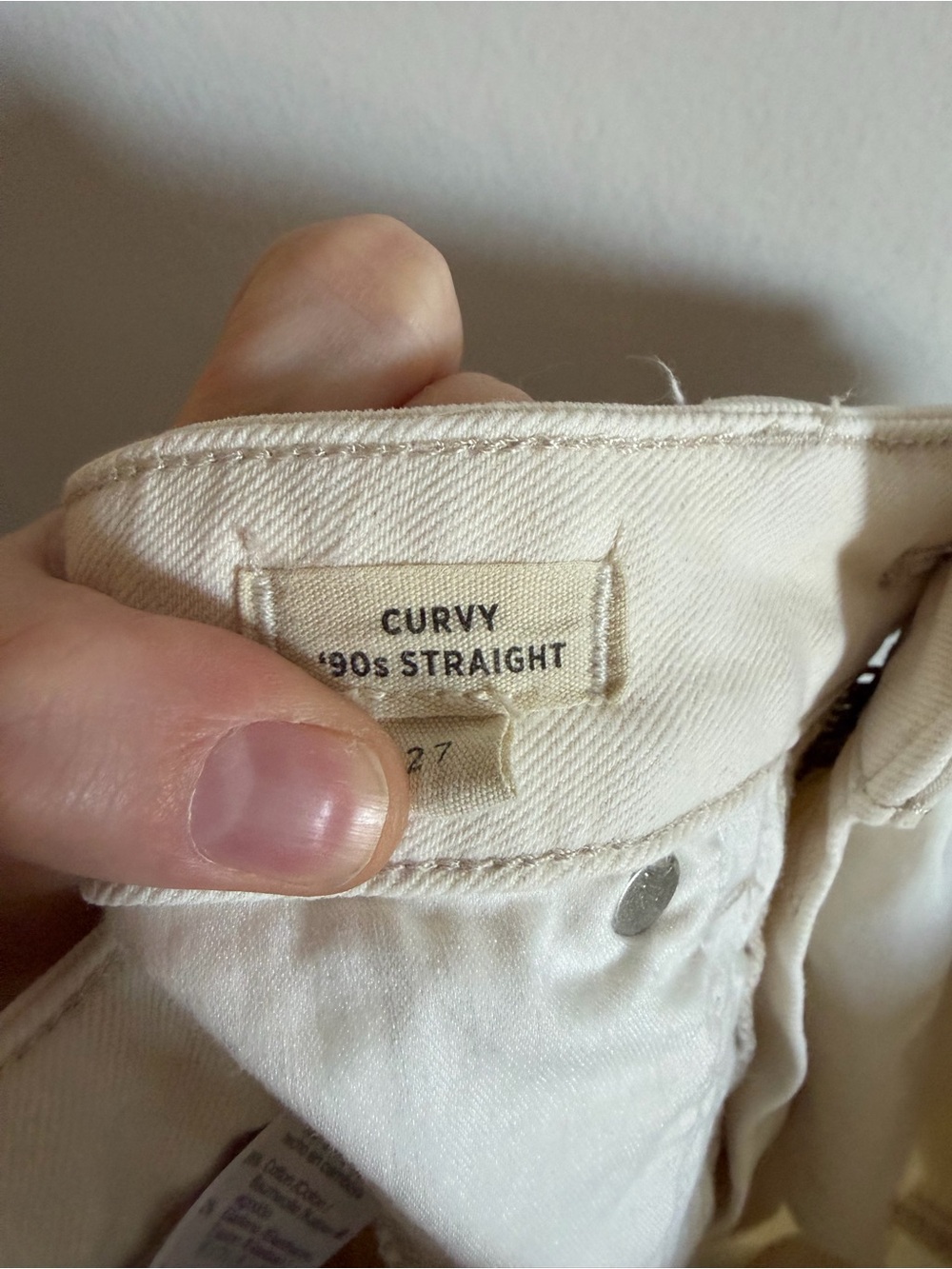 Madewell ‘Vintage Canvas’ Off White The Curvy ‘90s Straight Jean size 27 EUC - Picture 11 of 13